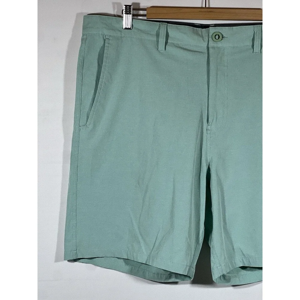 Rising Tide Mens Cargo Shorts 38 Green Stretch Utility Casual Outdoor